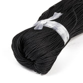 Twisted Waxed Polyester Cord 1.5 MM (1 Roll x 75 Meters, 100 GMs Approx Wt) Black For Jewellery Making Crafts (#OT237)